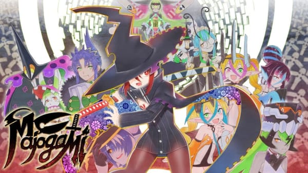 Une sorcière avec le logo majogami